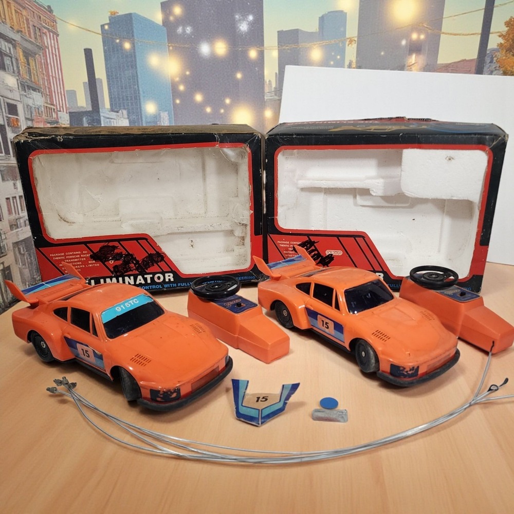 READ Two Galoob Porsche RC Car PARTS The Terminator Vtg AS IS UNTESTED Remote Ct